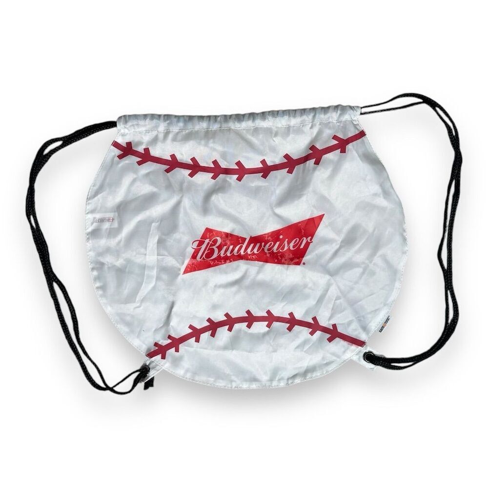 Budweiser Baseball Drawstring Bag Red  White Officially Licensed